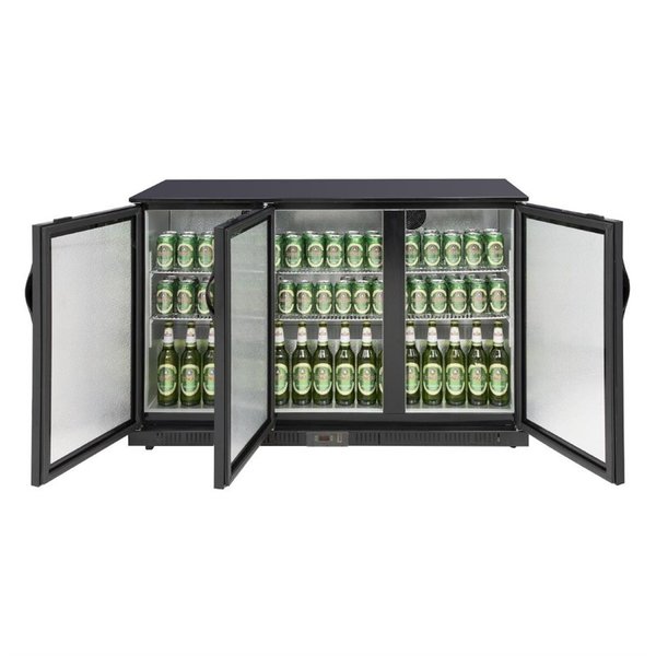 Barkoelkast | G-SERIE | Zwart | 320L | +2°C/+8°C | Statisch + Ventilator | Draaideuren | 1350x520x850(h)m