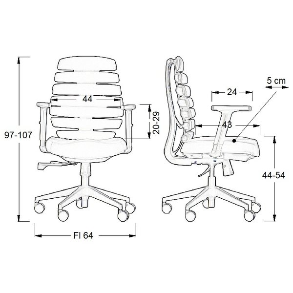 Bureaustoel Loop black | Zithoogte 44-54cm