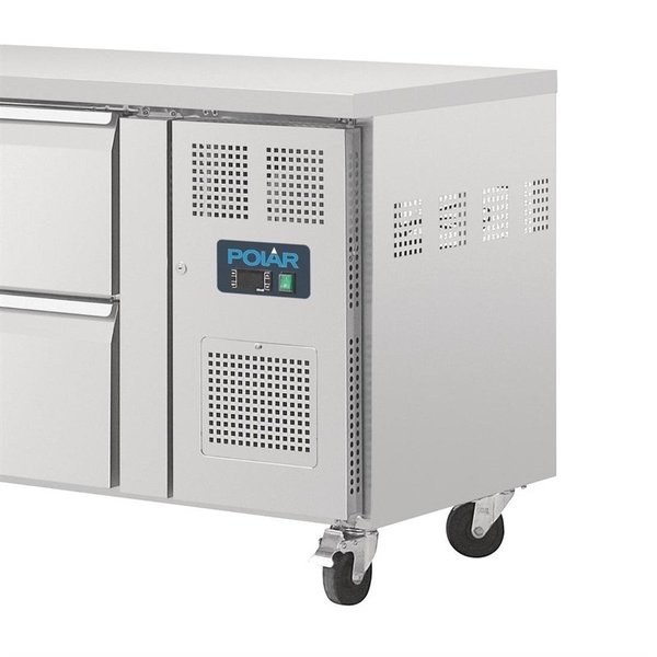 Koelwerkbank | 553L | 8 Laden (1/1 GN) | -2°C/+8°C | Geforceerd | Wielen (Geremd) | 2230x700x850(h)mm