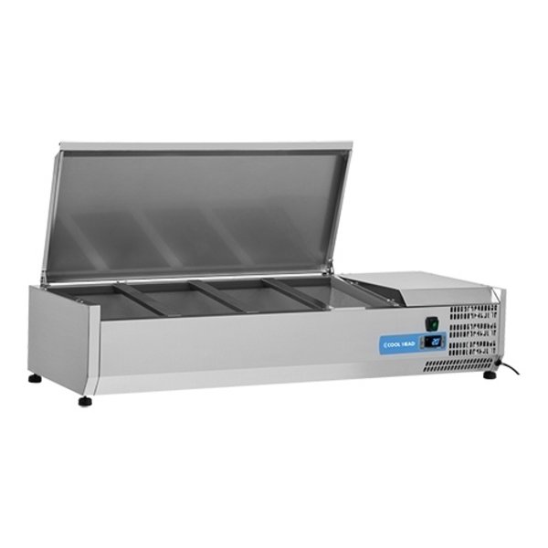 Opzetkoelvitrine | 4x 1/3GN | +2°C/+8°C | 1200x395x281(h)mm