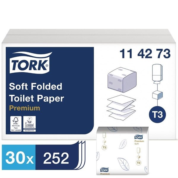 Tissue navulling wit | 30 stuks | 2 laags | Ca. 250 vellen per rol