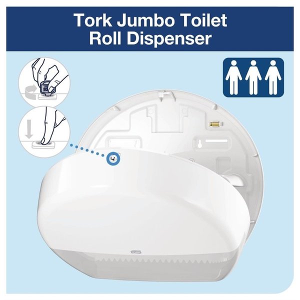 Jumbo toiletrol dispenser wit | Kunststof | 437x133x360(h)mm
