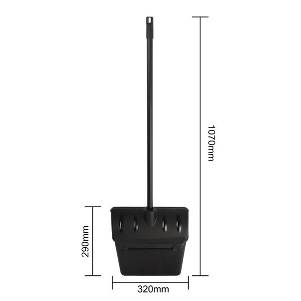 Lobby bezem en blik 16cm | Met klem op de bezemsteel | 160x30x850(h)mm
