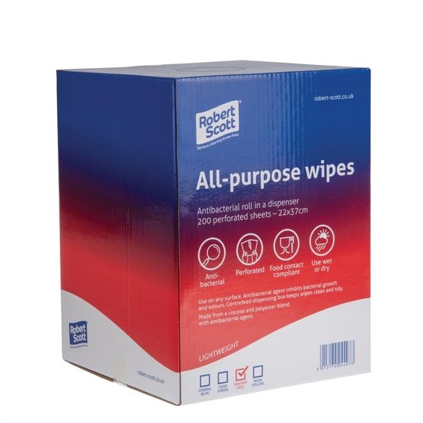 Multifunctionele antibacteriële doekjes rood | 200 stuks | 20% polyester en 80% viscose | 37x22cm