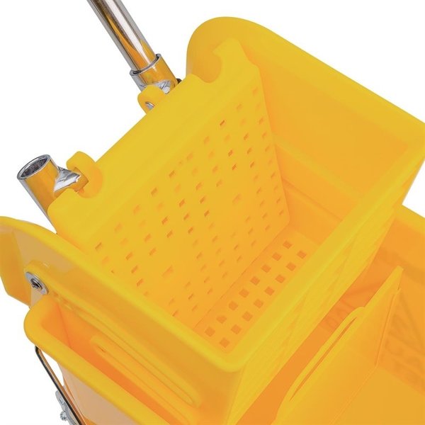 Rol emmer met wringer geel | 20L | Opvangbak en rooster | 350x280x480(h)mm