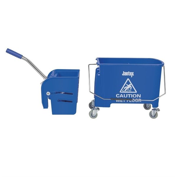 Rol emmer en wringer blauw | 20L | opvangbak en rooster | 350x280x480(h)mm