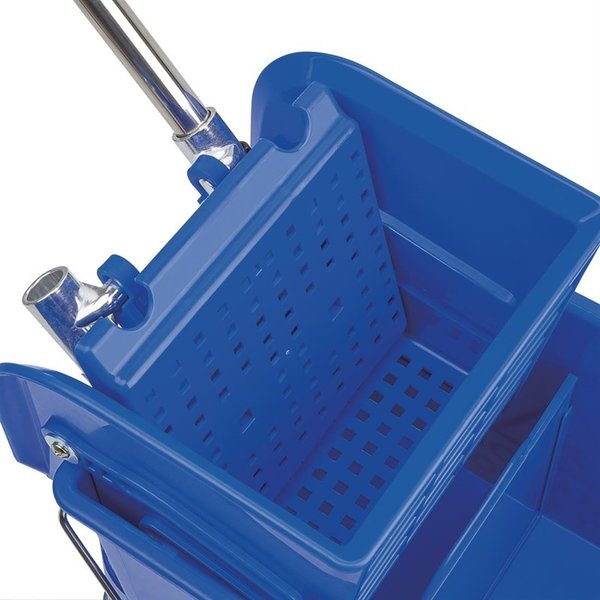Rol emmer en wringer blauw | 20L | opvangbak en rooster | 350x280x480(h)mm