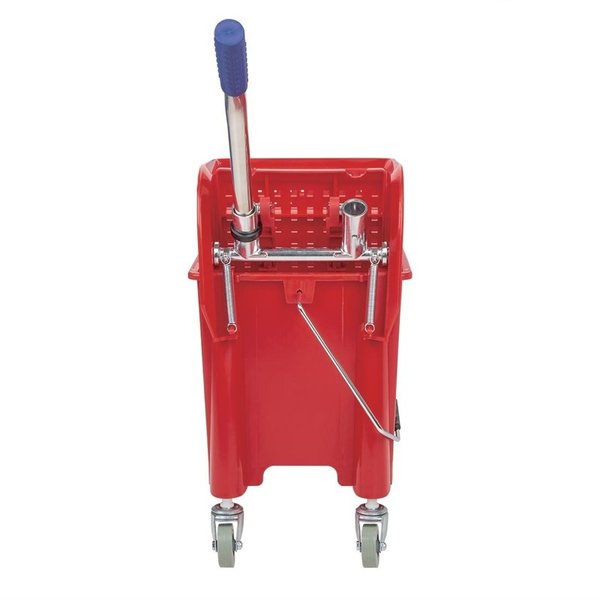 Rol emmer met wringer rood | 20L | Met opvangbak en rooster | 350x280x480(h)mm