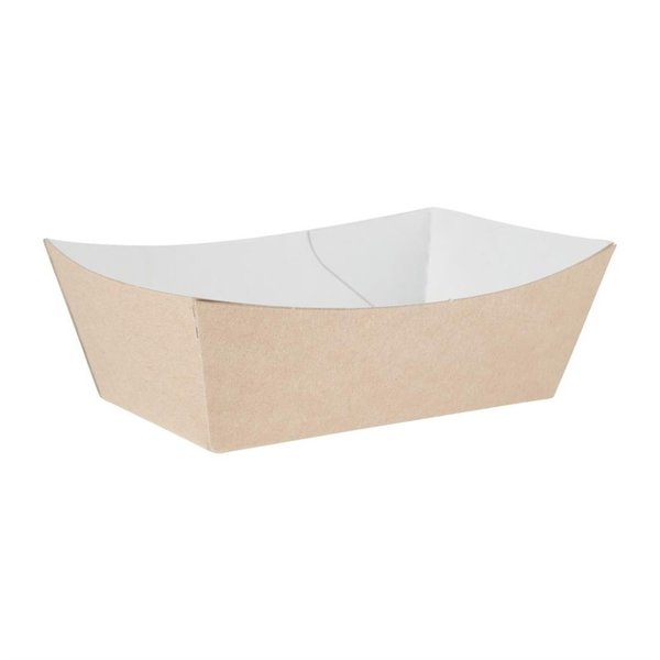 Composteerbare kraft etensbakjes 12,4cm | 500 stuks | 12,4(b)x8,7(l)cm