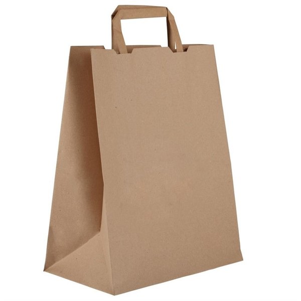 Grote composteerbare papieren draagtassen | 250 stuks | 250x140x305(h)mm