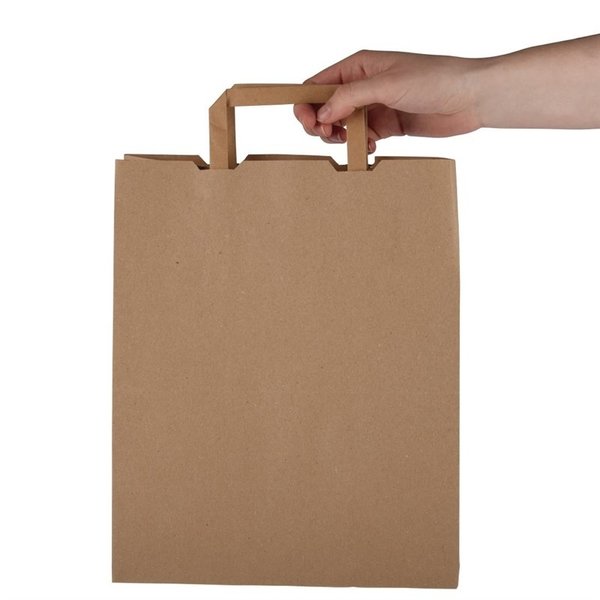Grote composteerbare papieren draagtassen | 250 stuks | 250x140x305(h)mm