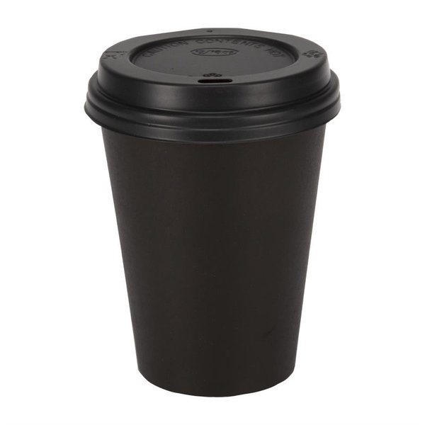 Koffiebekers enkelwandig zwart 34cl | 1000 stuks | 11(h) x 8,95(Ø)cm