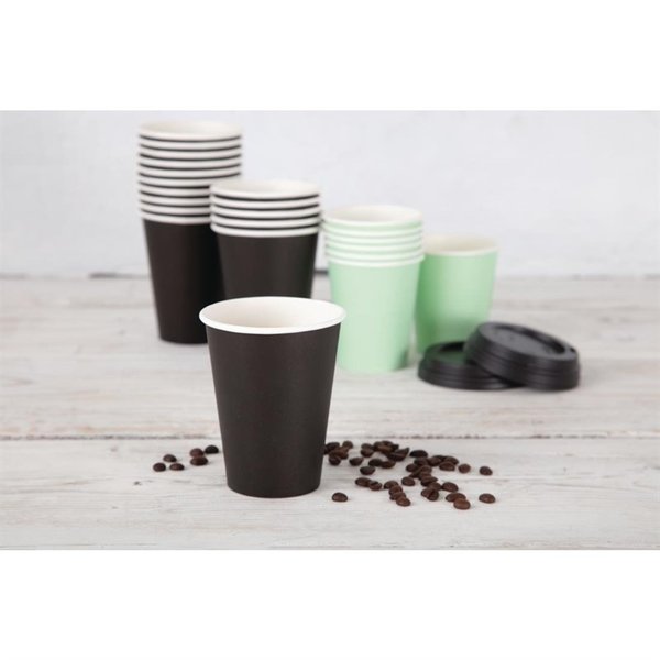 Koffiebekers enkelwandig zwart 34cl | 1000 stuks | 11(h) x 8,95(Ø)cm