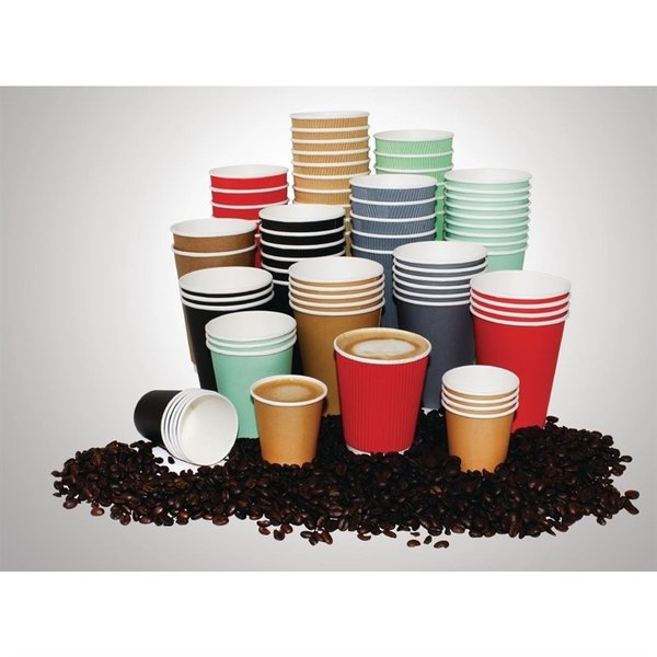 Hot Cups met gerimpelde wand lichtbruin 34cl 500 stuks