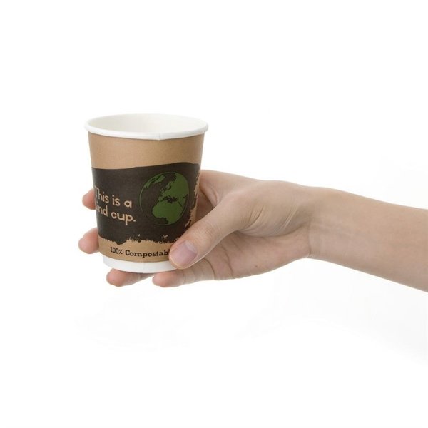 Composteerbare dubbelwandige koffiebekers | 500 stuks | 9,1(h) x 8(Ø)cm