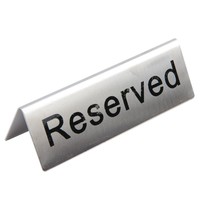 Olympia Tafelbordjes | RVS | "Reserved" | 10 Stuks | 51x38x35(h)mm 