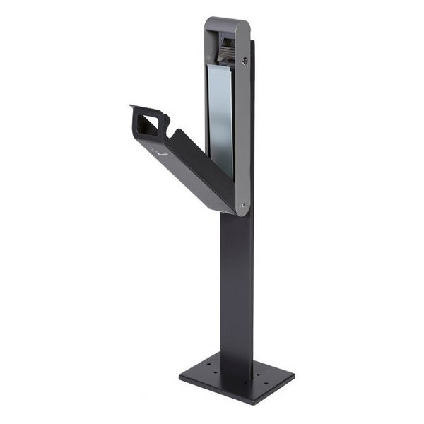 Wand-Asbak + Paal | Extra Smal | RVS/Grijs | 3L | 250x200x1000(h)mm
