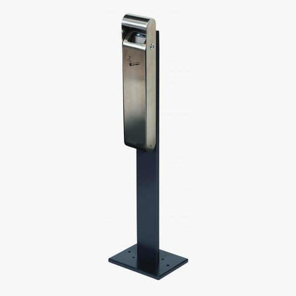 Wand-Asbak + Paal | Extra Smal | RVS/Grijs | 3L | 250x200x1000(h)mm