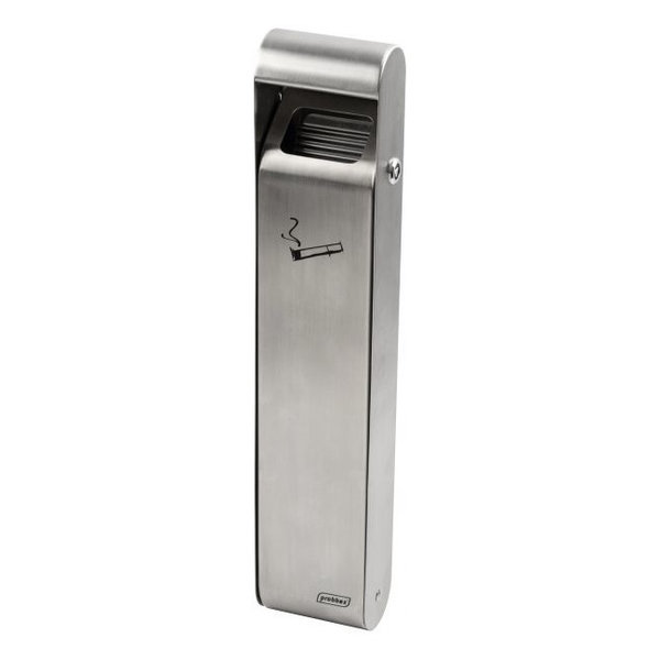 Wand-Asbak + Paal | Extra Smal | RVS/Grijs | 3L | 250x200x1000(h)mm