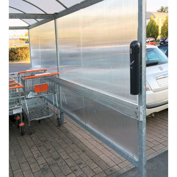 Wand-Asbak | Cilinder (4-Zijdig) | RVS | 1.8L | 102x110x500(h)mm