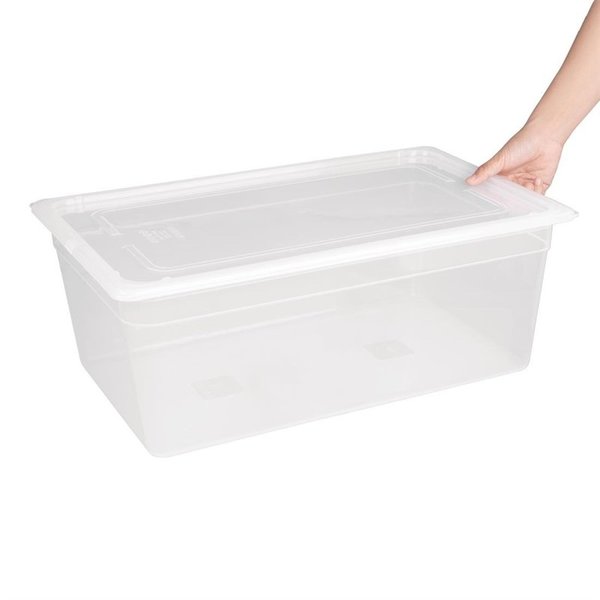 GN bak polypropyleen met deksel 1/1 -25,6L | 2 stuks | 530x325x200(h)mm