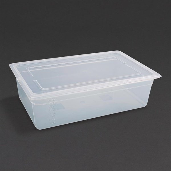 GN bak polypropyleen met deksel 1/1 -13L | 2 stuks | 530x325x150(h)mm