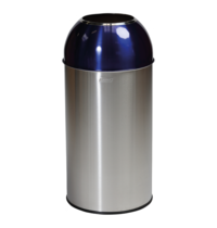 Probbax Afvalbak | RVS (Geborsteld/Blauw) | 40L | Open | Afvalscheiding | Ø350x740(h)mm 