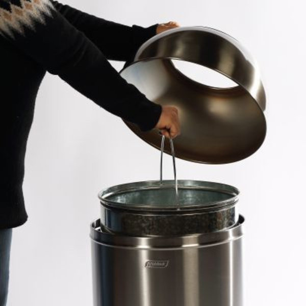 Afvalbak | RVS (Geborsteld/Blauw) | 40L | Open | Afvalscheiding | Ø350x740(h)mm