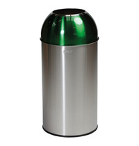 Probbax Afvalbak | RVS (Geborsteld/Groen) | 40L | Open | Afvalscheiding | Ø350x740(h)mm 