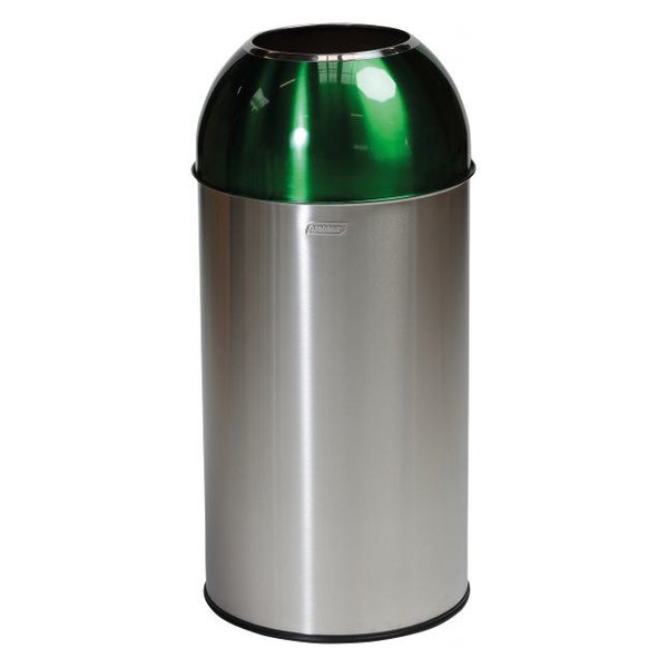Afvalbak | RVS (Geborsteld/Groen) | 40L | Open | Afvalscheiding | Ø350x740(h)mm