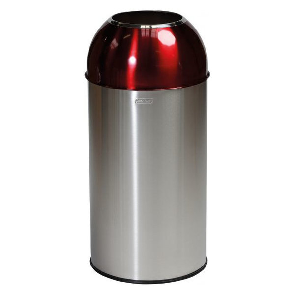 Afvalbak | RVS (Geborsteld/Rood) | 40L | Open | Afvalscheiding | Ø350x740(h)mm