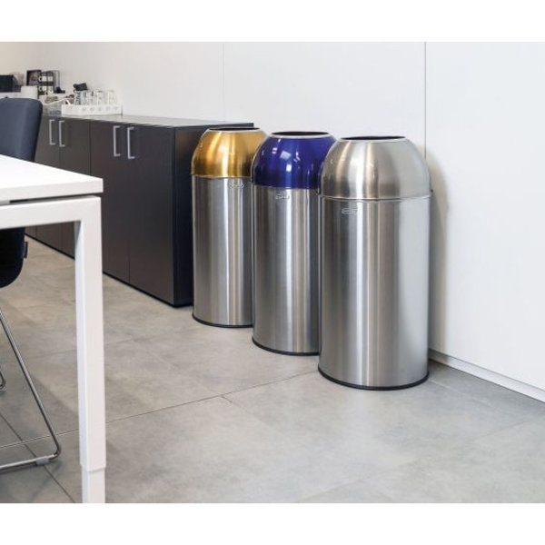 Afvalbak | RVS (Geborsteld/Geel) | 40L | Open | Afvalscheiding | Ø350x740(h)mm