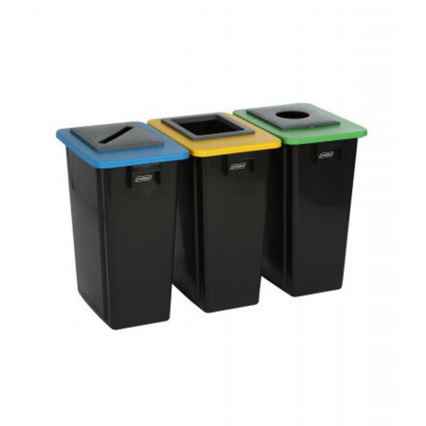 Afvalbak | Mix&Match | Kunststof (Zwart) | 60L | Open | Afvalscheiding | 320x460x580(h)mm