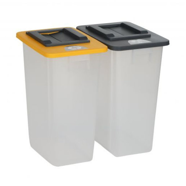 Afval-/Ingrediëntenbak | Mix & Match | Kunststof (Clear) | 60L | Open | Afvalscheiding | 320x460x580(h)mm