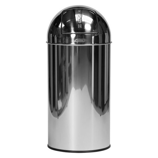 Afvalbak | RVS (Glanzend) | 40L | Duwdeksel | Ø350x740(h)mm