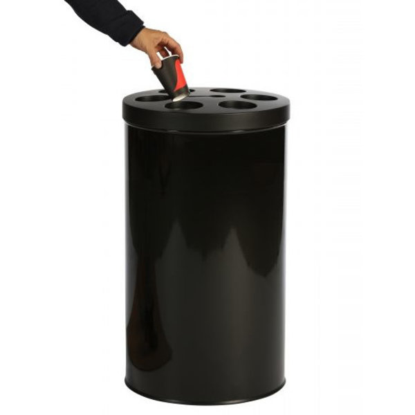 Afvalbak | Metaal (Zwart) | 40L | Wegwerpbekers | Ø400x700(h)mm