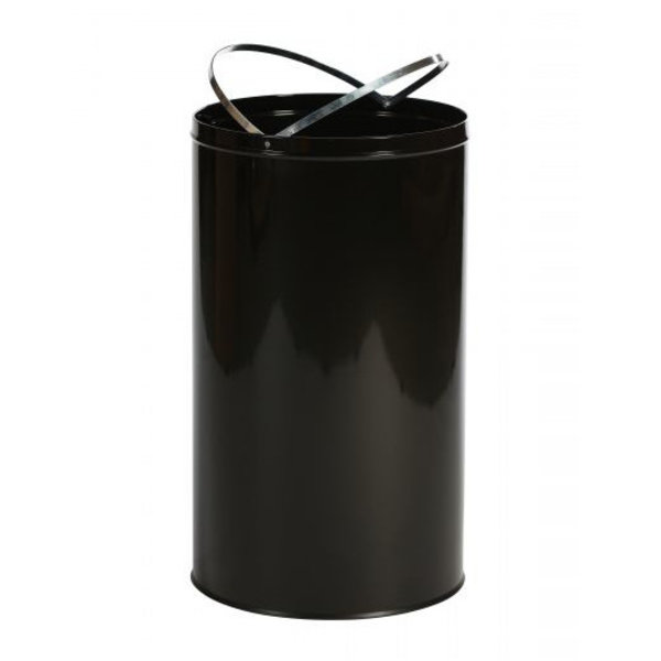 Afvalbak | Metaal (Zwart) | 40L | Wegwerpbekers + Afvalscheiding | Ø400x700(h)mm