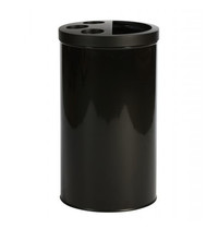Probbax Afvalbak | Metaal (Zwart) | 40L | Wegwerpbekers + Afvalscheiding | Ø400x700(h)mm 