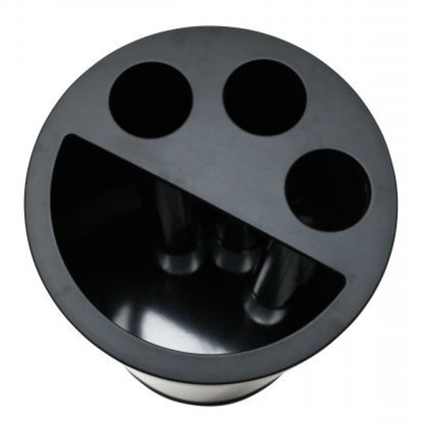 Afvalbak | Metaal (Zwart) | 40L | Wegwerpbekers + Afvalscheiding | Ø400x700(h)mm