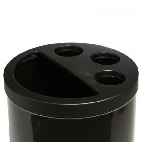 Afvalbak | Metaal (Zwart) | 40L | Wegwerpbekers + Afvalscheiding | Ø400x700(h)mm