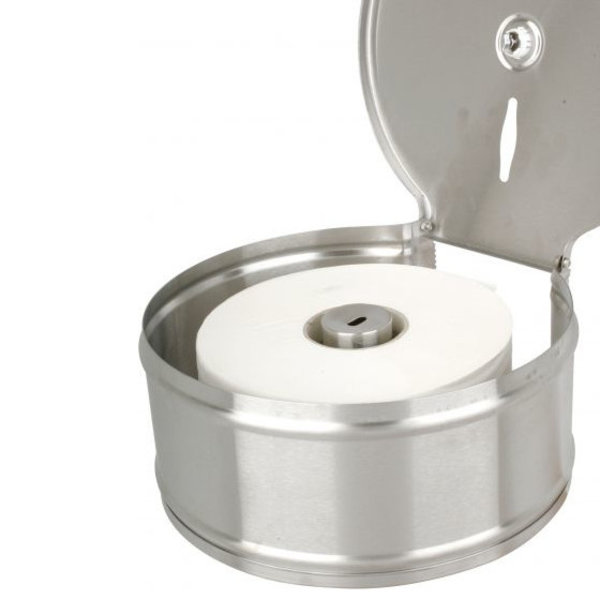 Toiletpapier-Dispenser | RVS (Mat) | Voor 200m Rollen | 220x117x240(h)mm