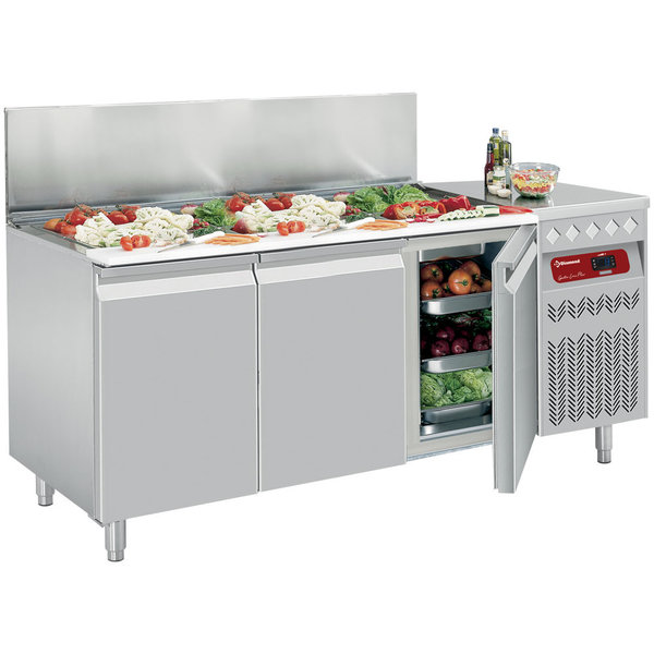 Koelwerkbank | 3 Deuren | Geventileerd | 450L |1/1 GN | 1795x700x866/960+275(h)mm