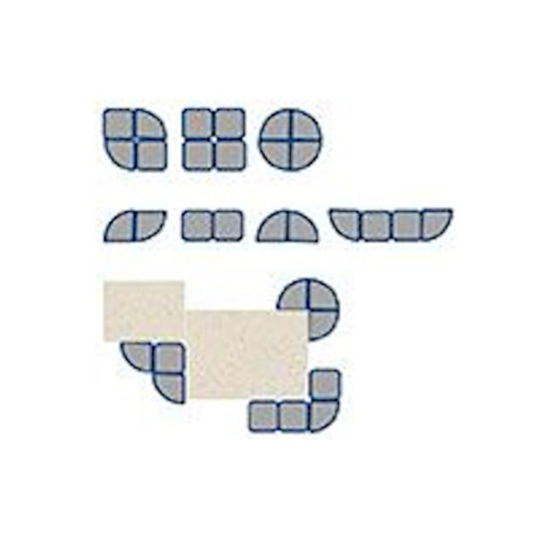 Afvalbak | Metaal (Grijs) | 36L | Open | Vlamdovend + Afvalscheiding + Modulair (Kwartrond) | 350x350x755(h)mm