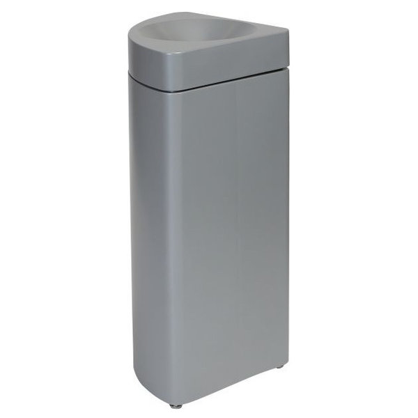 Afvalbak | Metaal (Grijs) | 36L | Open | Vlamdovend + Afvalscheiding + Modulair (Kwartrond) | 350x350x755(h)mm
