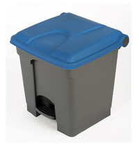 Probbax Pedaalemmer | Kunststof (Grijs/Blauw) | 30L | Klapdeksel | Hygiëne (HACCP) + Afvalscheiding | 410x398x435(h)mm 