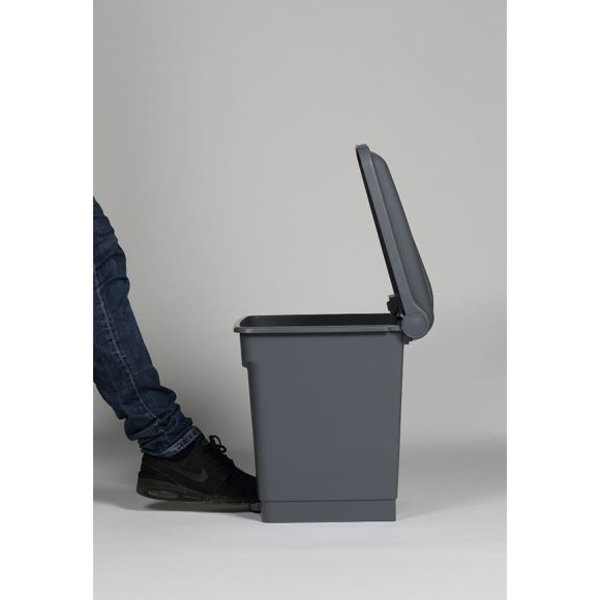 Pedaalemmer | Kunststof (Grijs/Rood) | 30L | Klapdeksel | Hygiëne (HACCP) + Afvalscheiding | 410x398x435(h)mm