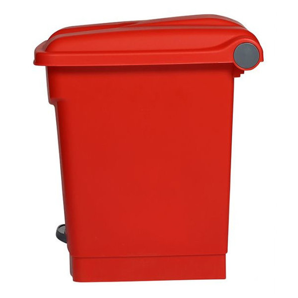 Pedaalemmer | Kunststof (Rood) | 30L | Klapdeksel | Hygiëne (HACCP) + Afvalscheiding | 410x398x435(h)mm