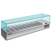 Saro Opzetkoelvitrine | 9x 1/3 GN | +2/+8°C | 2000x395x435(h)mm 