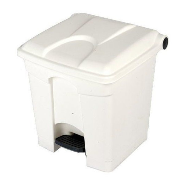Pedaalemmer | Kunststof (Wit) | 30L | Klapdeksel | Hygiëne (HACCP) + Afvalscheiding | 410x398x435(h)mm