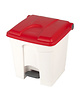 Probbax Pedaalemmer | Kunststof (Wit/Rood) | 30L | Klapdeksel | Hygiëne (HACCP) + Afvalscheiding | 410x398x435(h)mm 